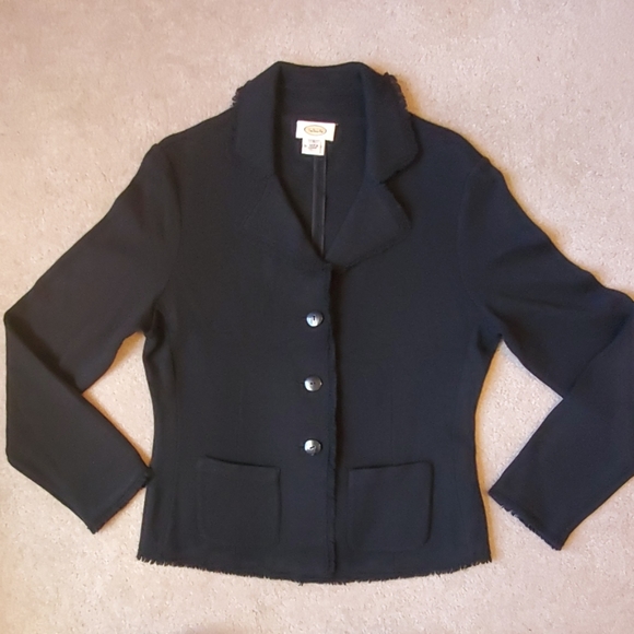 Talbots Large black fringe hem black jacket/blazer - Picture 6 of 8